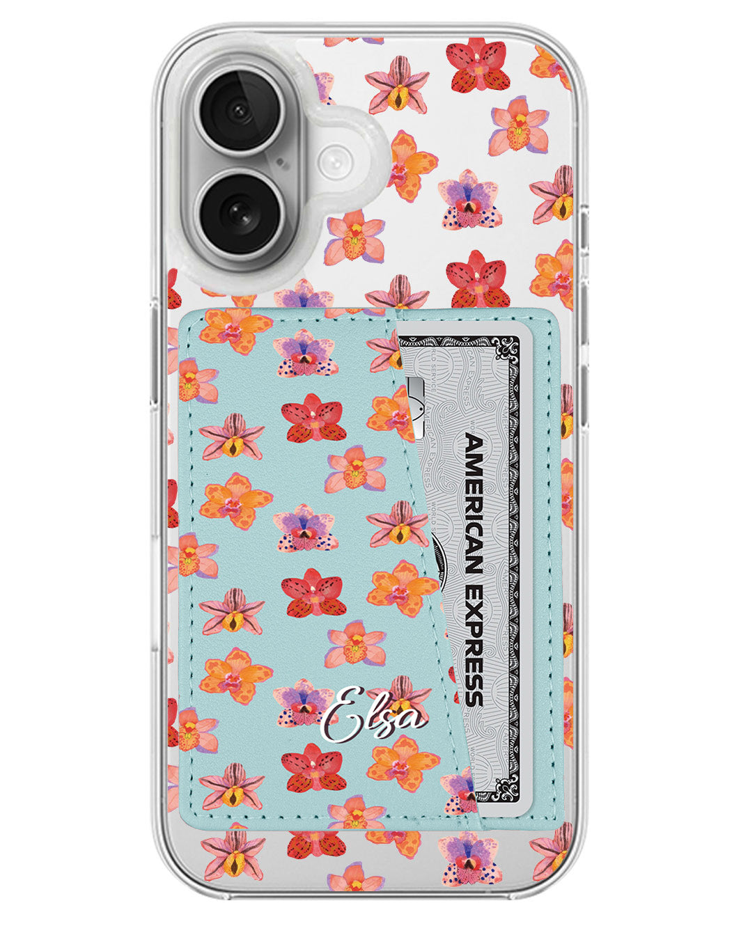 iPhone Leather Wallet Case - Floral Twilight