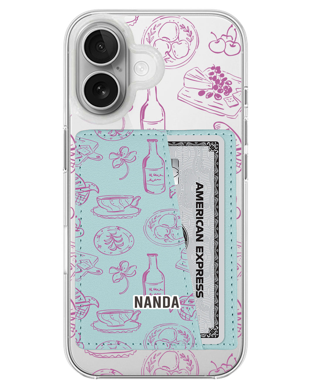iPhone Leather Wallet Case - Tea & Treats