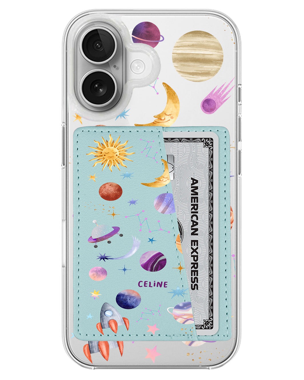 iPhone Leather Wallet Case - Planetarium