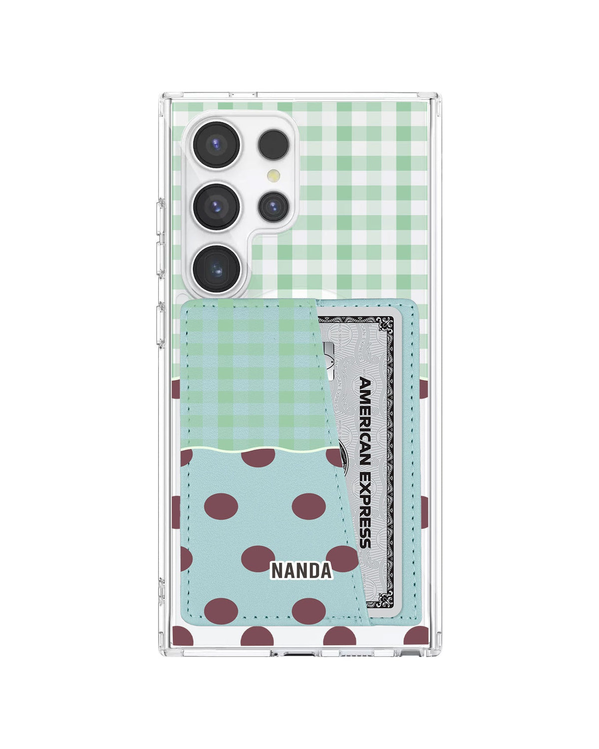 Android Leather Wallet Case - Mint Picnic Day