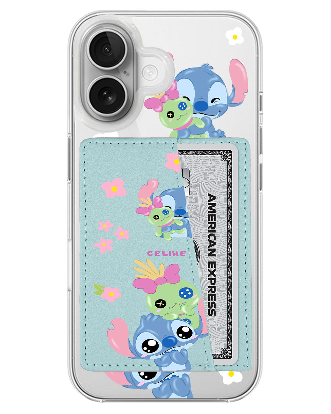 iPhone Leather Wallet Case - Cute Stitch