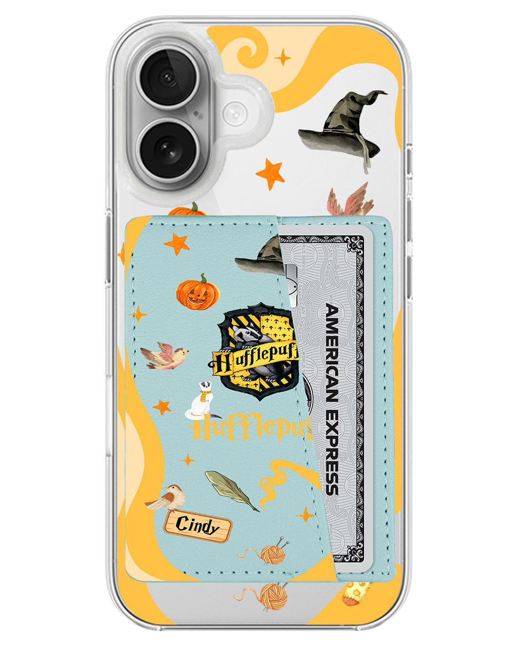 iPhone Leather Wallet Case - Hufflepuff