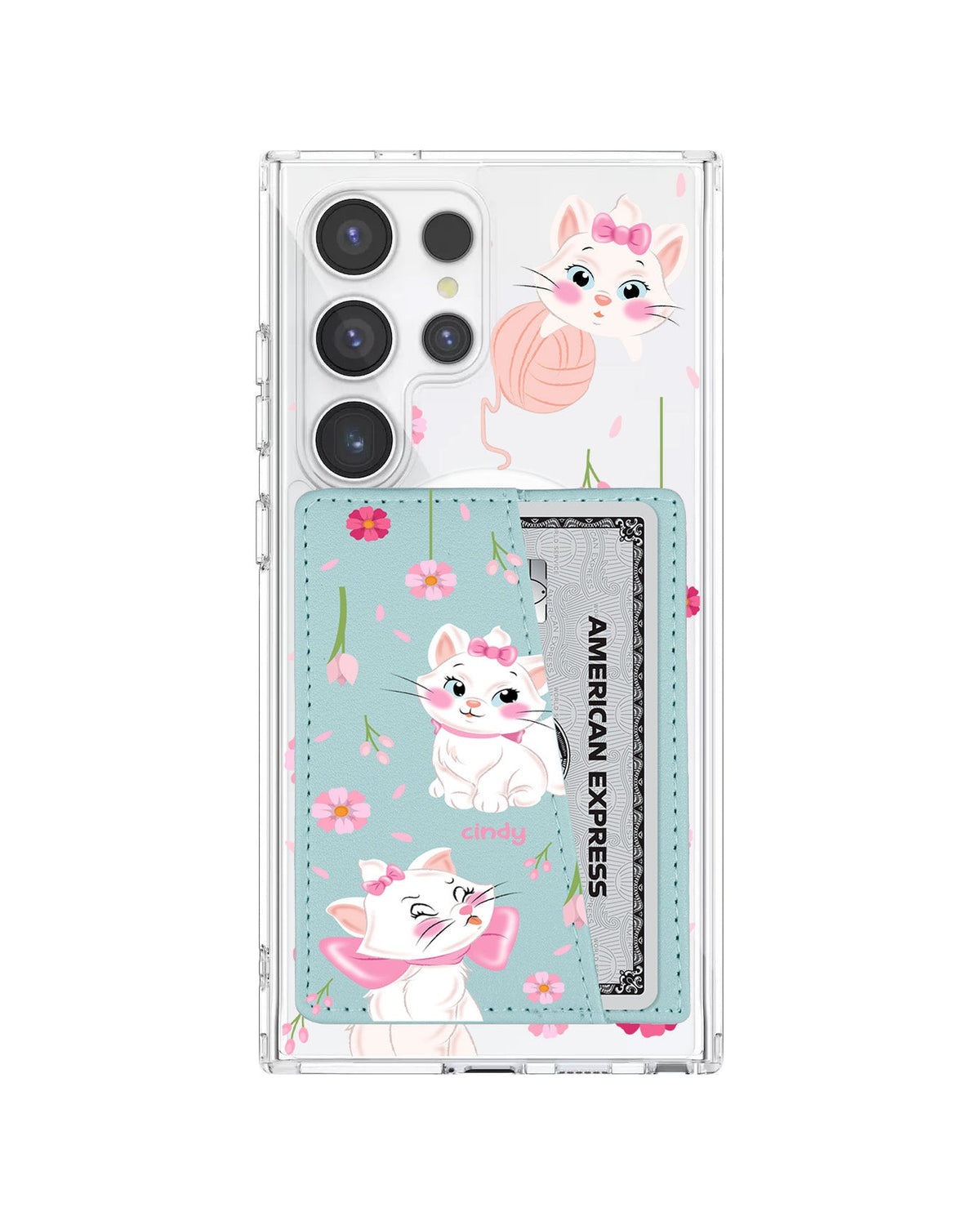 Android Leather Wallet Case - Marrie Cat Flower