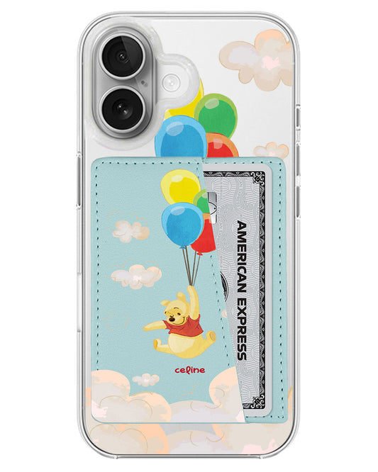 iPhone Leather Wallet Case - Balloon Pooh