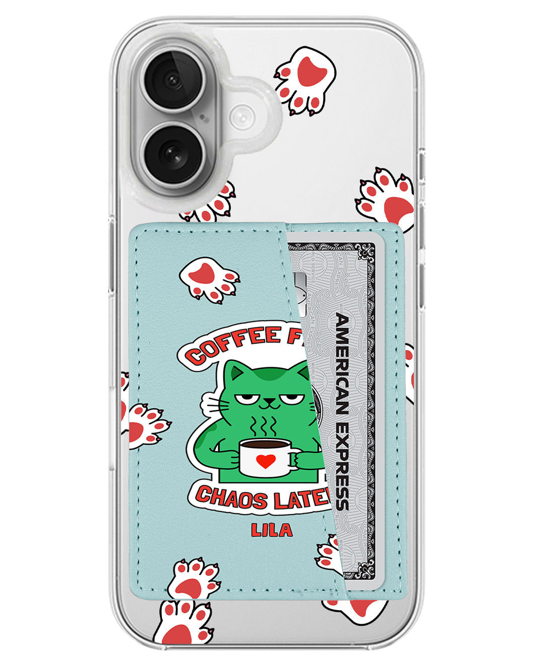 iPhone Leather Wallet Case - Coffee Before Chaos