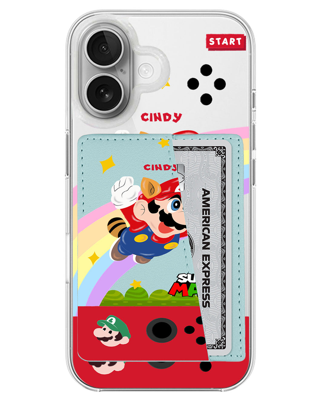 iPhone Leather Wallet Case - Super Swing Mario