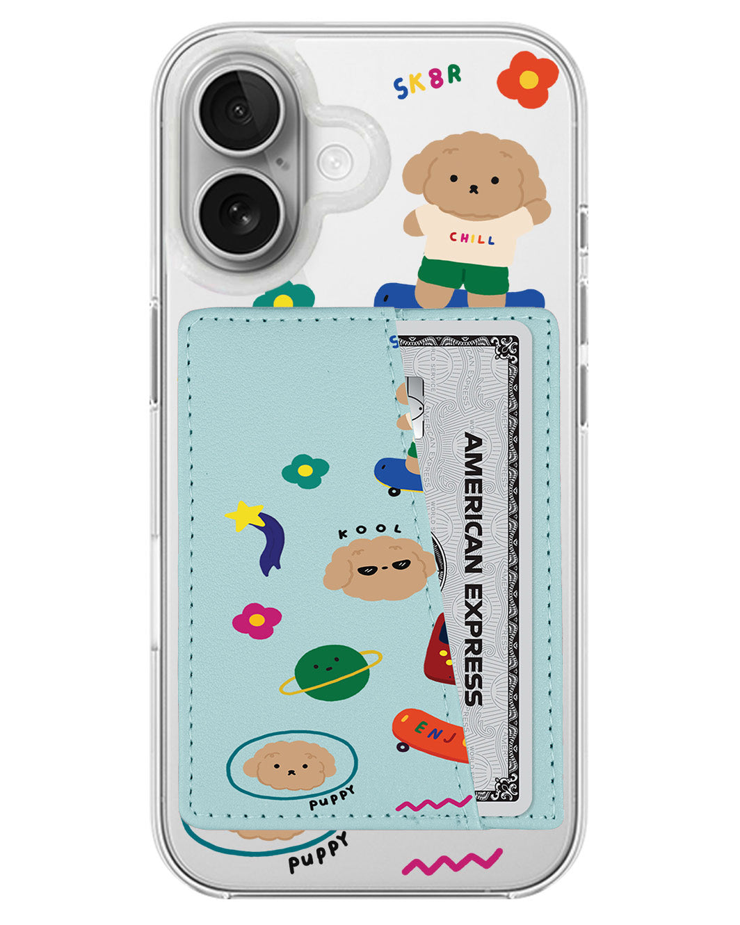 iPhone Leather Wallet Case - Puppy Life