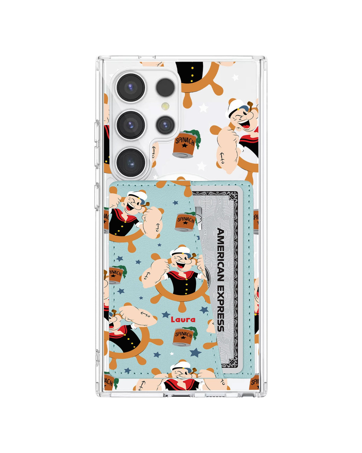 Android Leather Wallet Case - Popeye Pattern