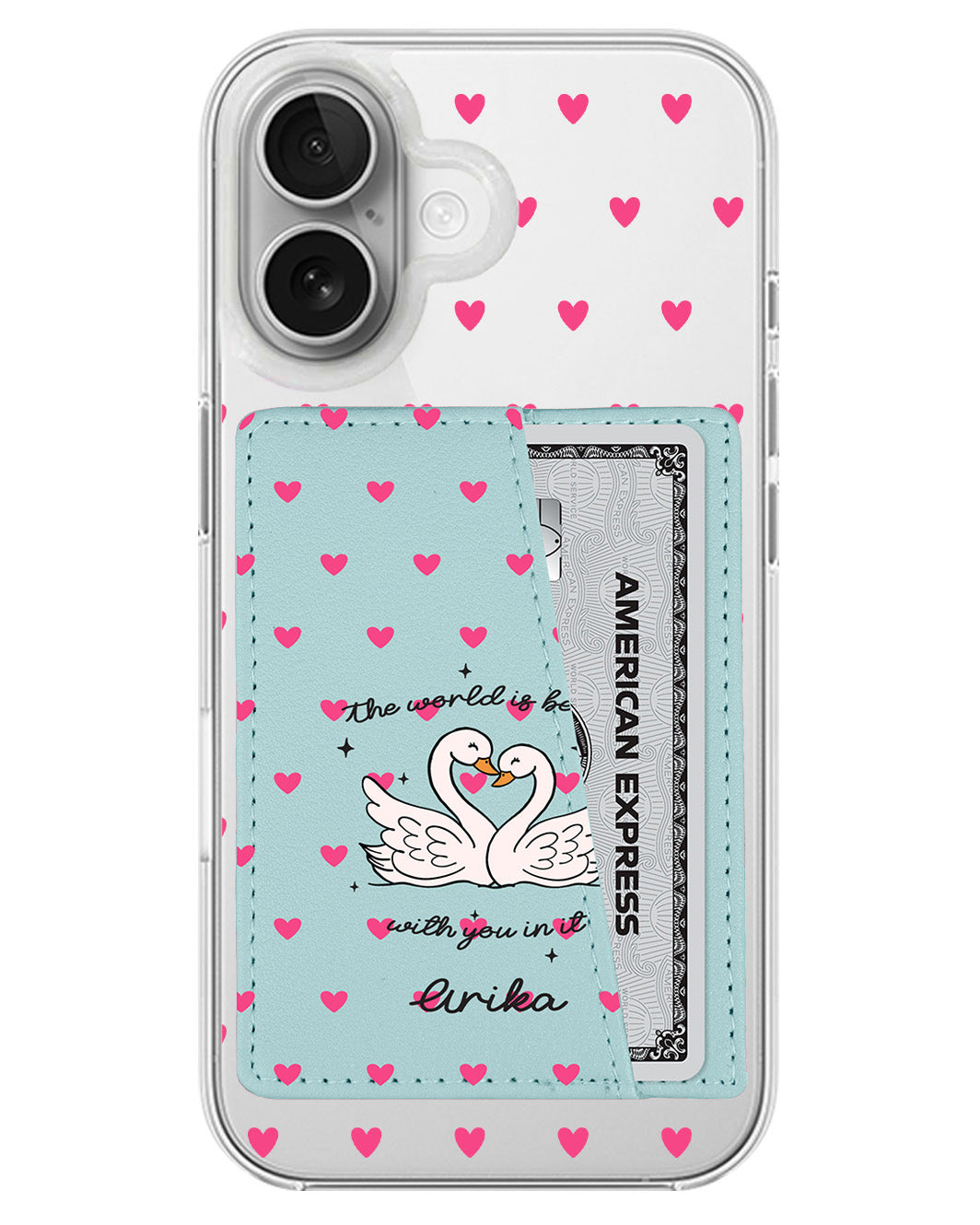 iPhone Leather Wallet Case - Swan Soulmate