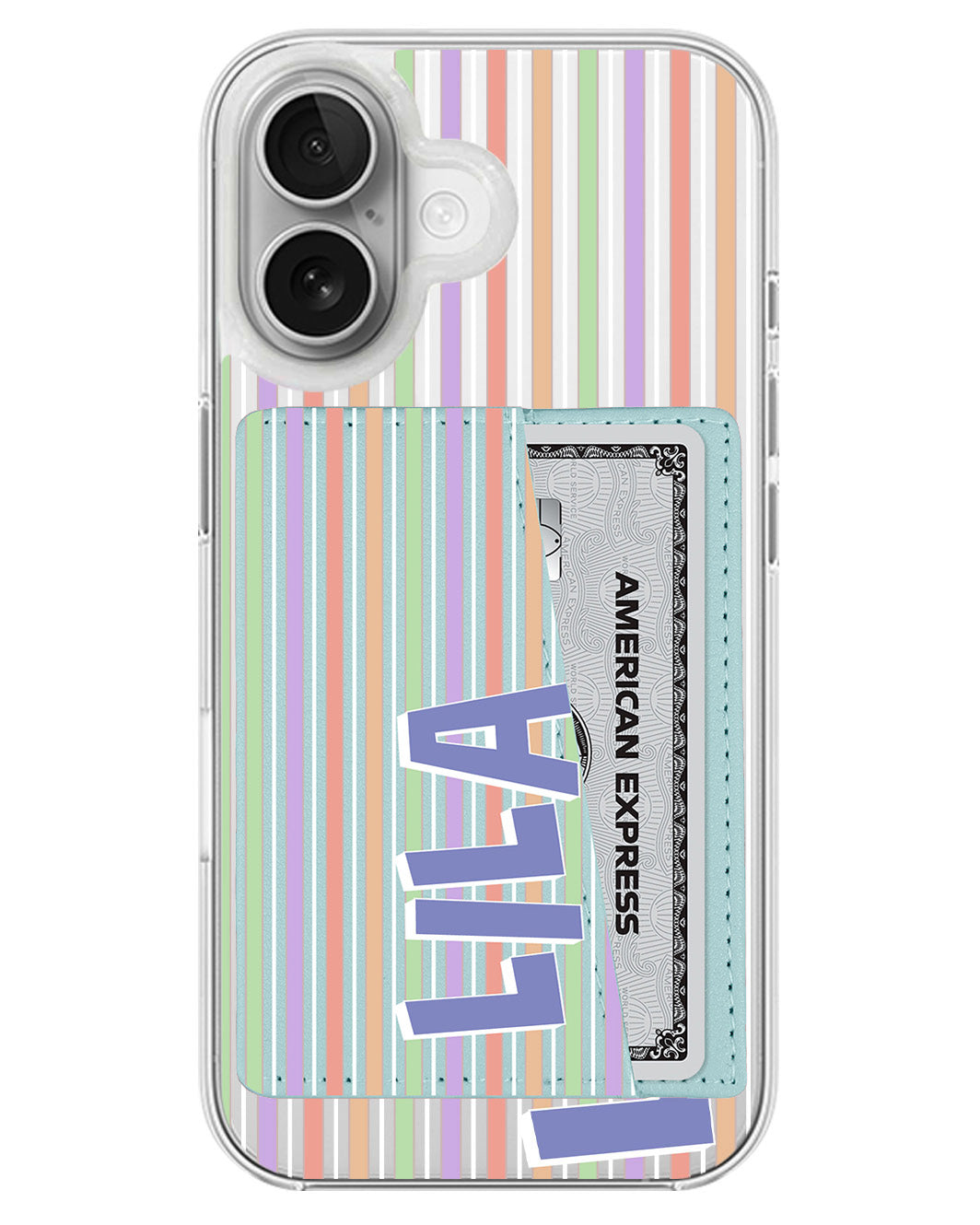 iPhone Leather Wallet Case - Rainbow Linen