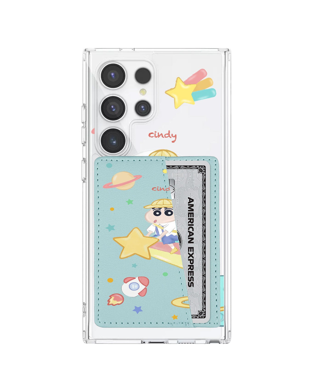 Android Leather Wallet Case - Shinchan Sky