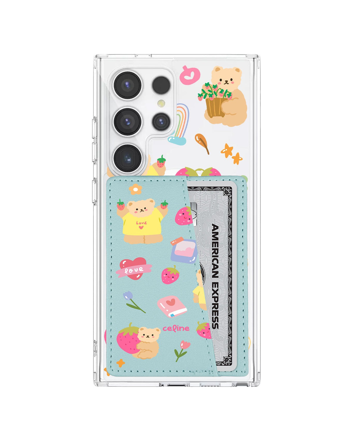 Android Leather Wallet Case - Love Berry