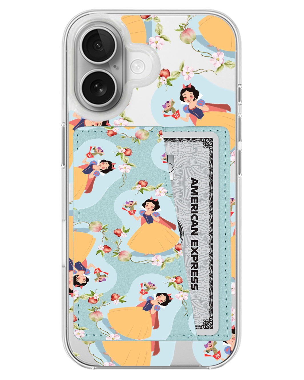 iPhone Leather Wallet Case - Snow White Pattern