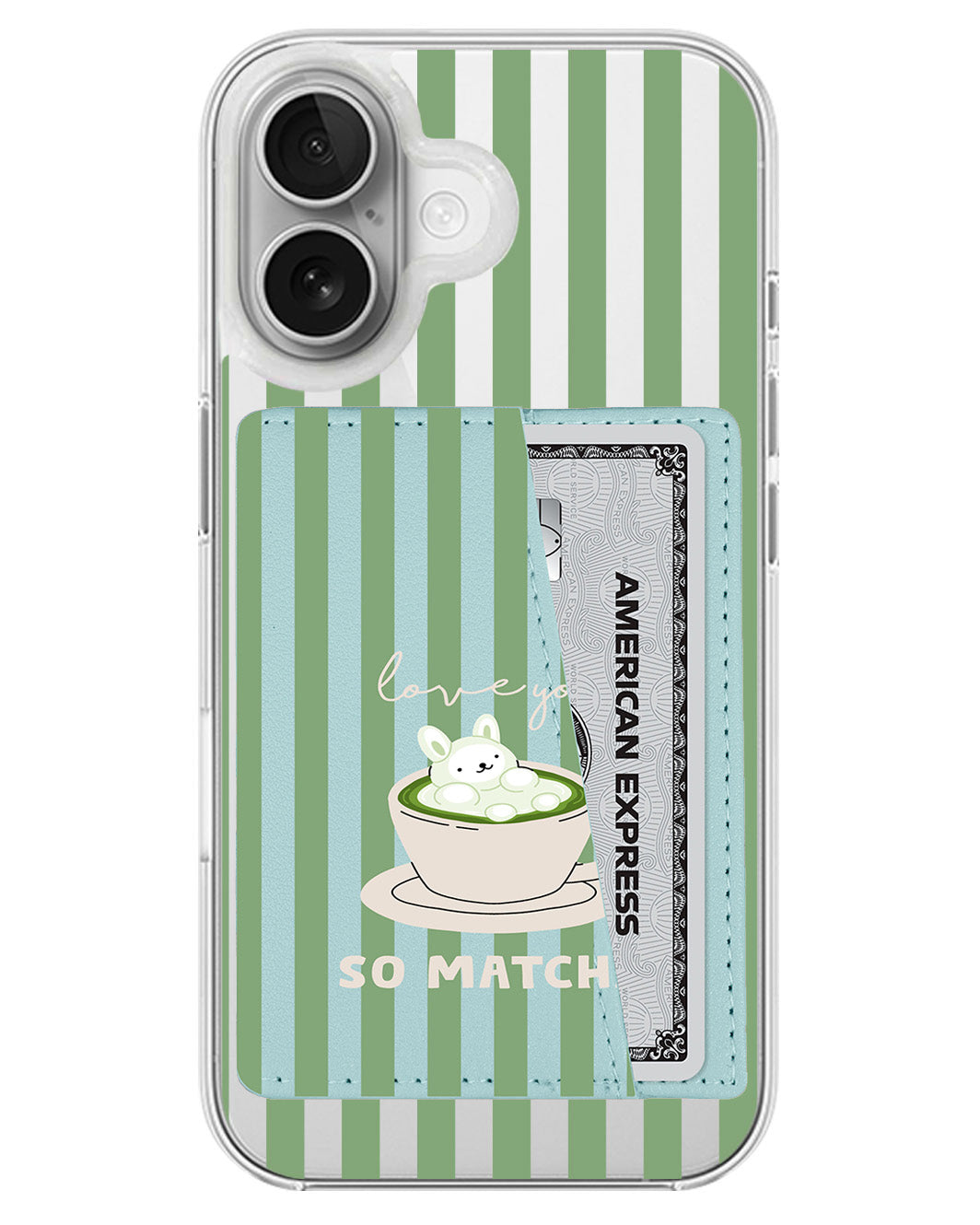 iPhone Leather Wallet Case - Matcha Love