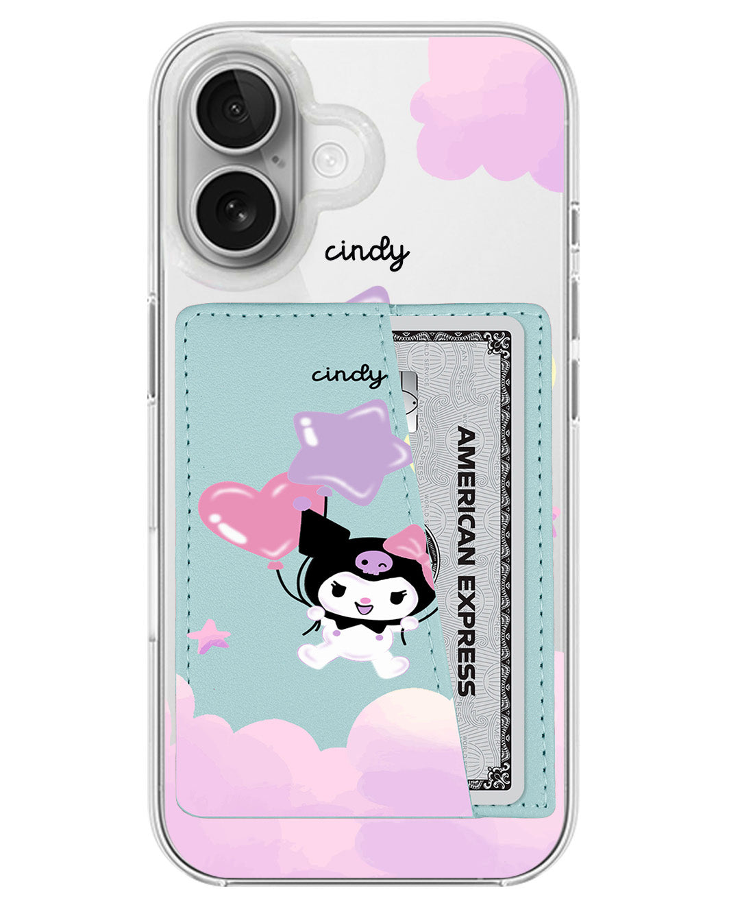 iPhone Leather Wallet Case - Balloon Kuromi