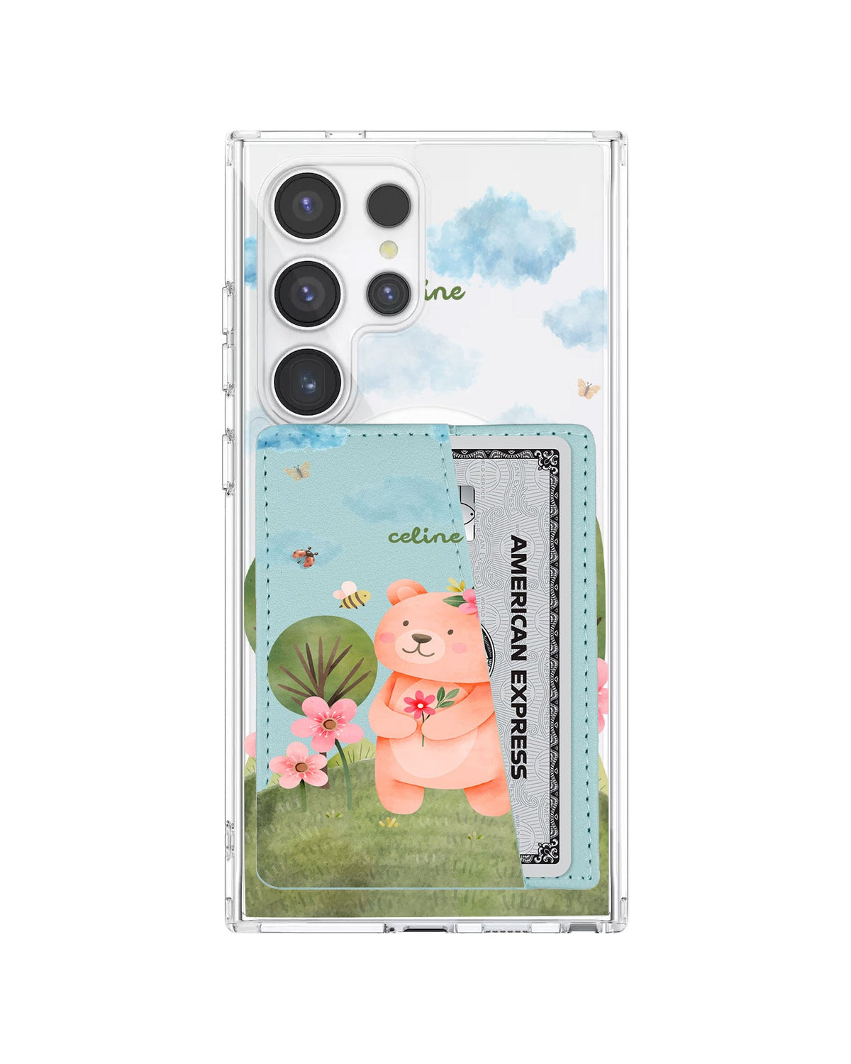 Android Leather Wallet Case - Bear In Spring