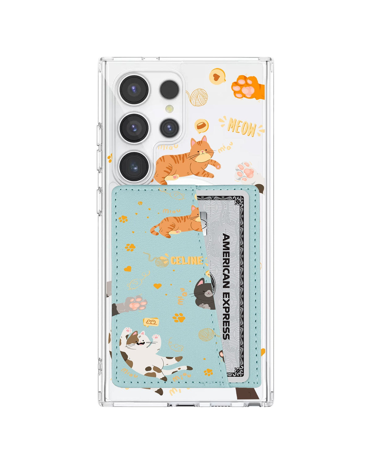 Android Leather Wallet Case - Miau Kitty