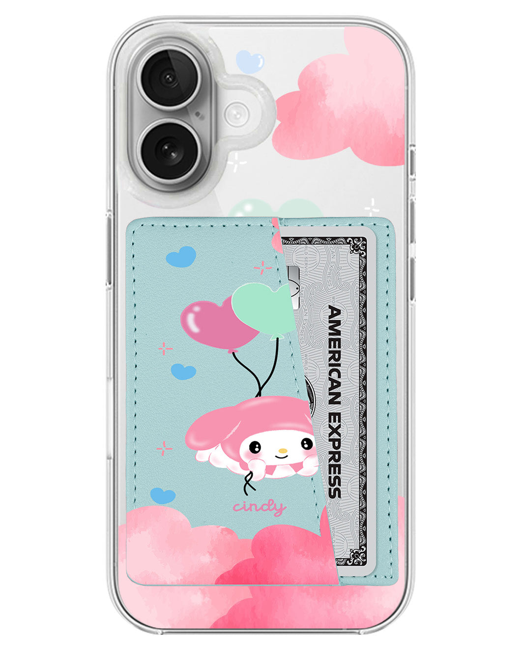 iPhone Leather Wallet Case - Balloon Melody