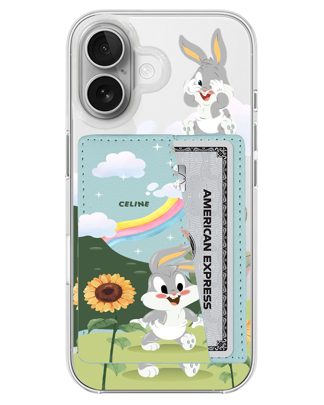 iPhone Leather Wallet Case - Happy Baby Bugs