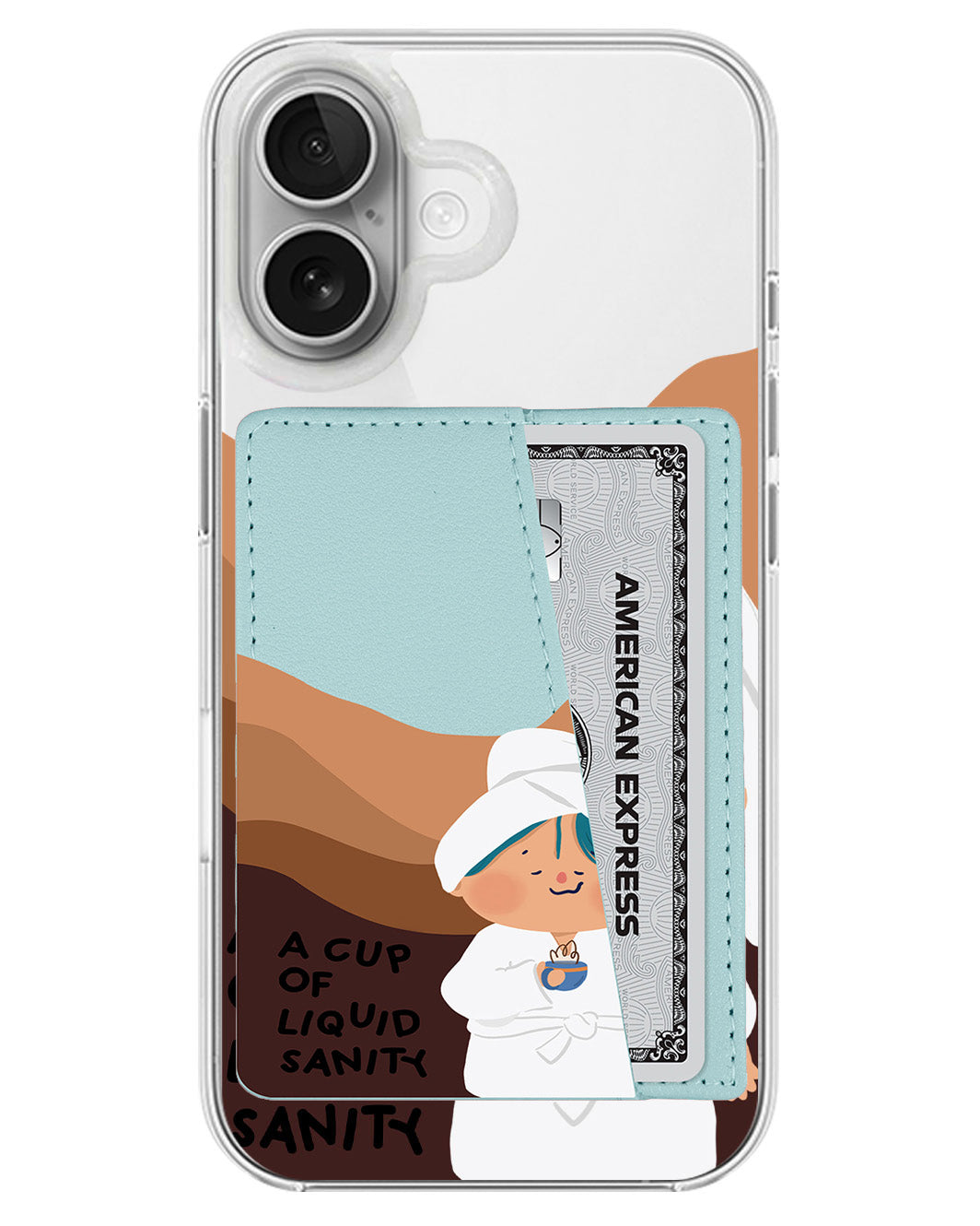 iPhone Leather Wallet Case - Shower Time