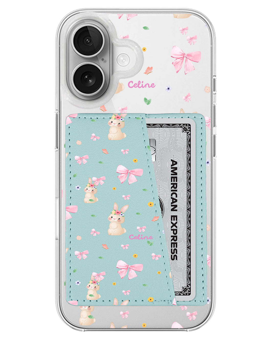 iPhone Leather Wallet Case - Bunny Coquette
