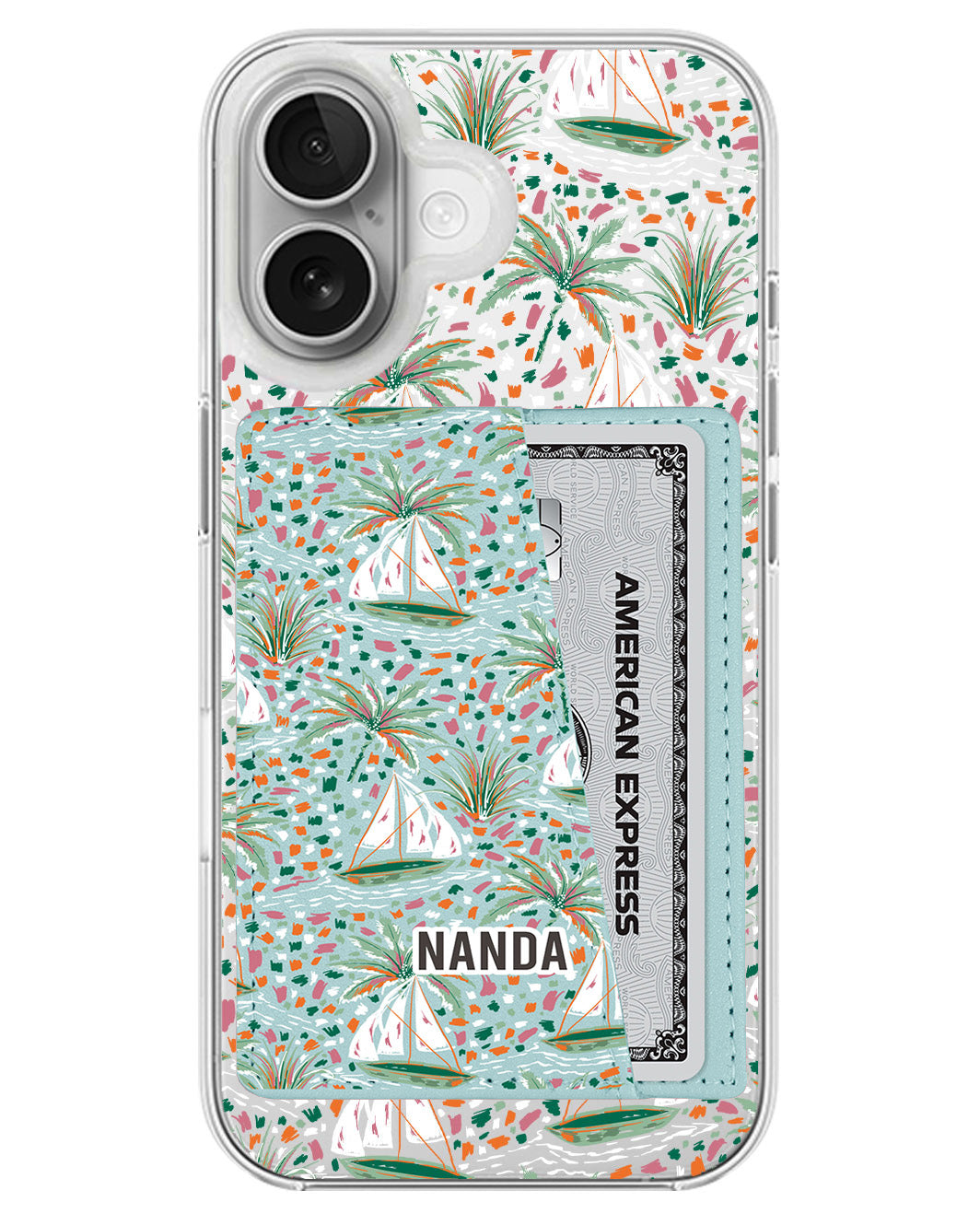 iPhone Leather Wallet Case - Sea Canvas