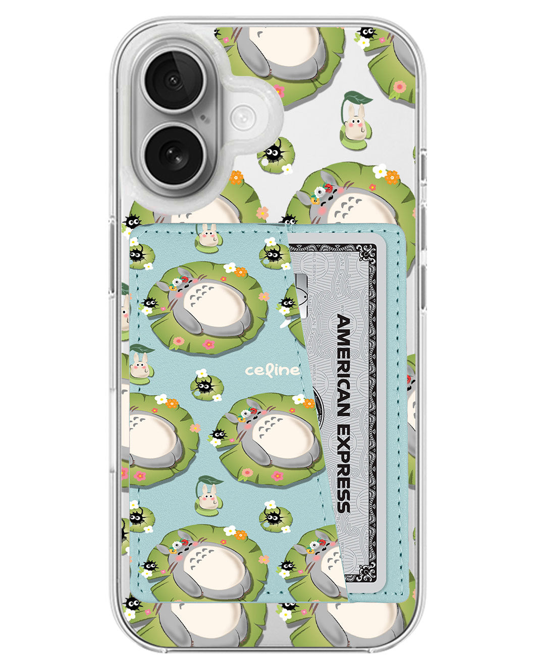 iPhone Leather Wallet Case - Totoro pattern