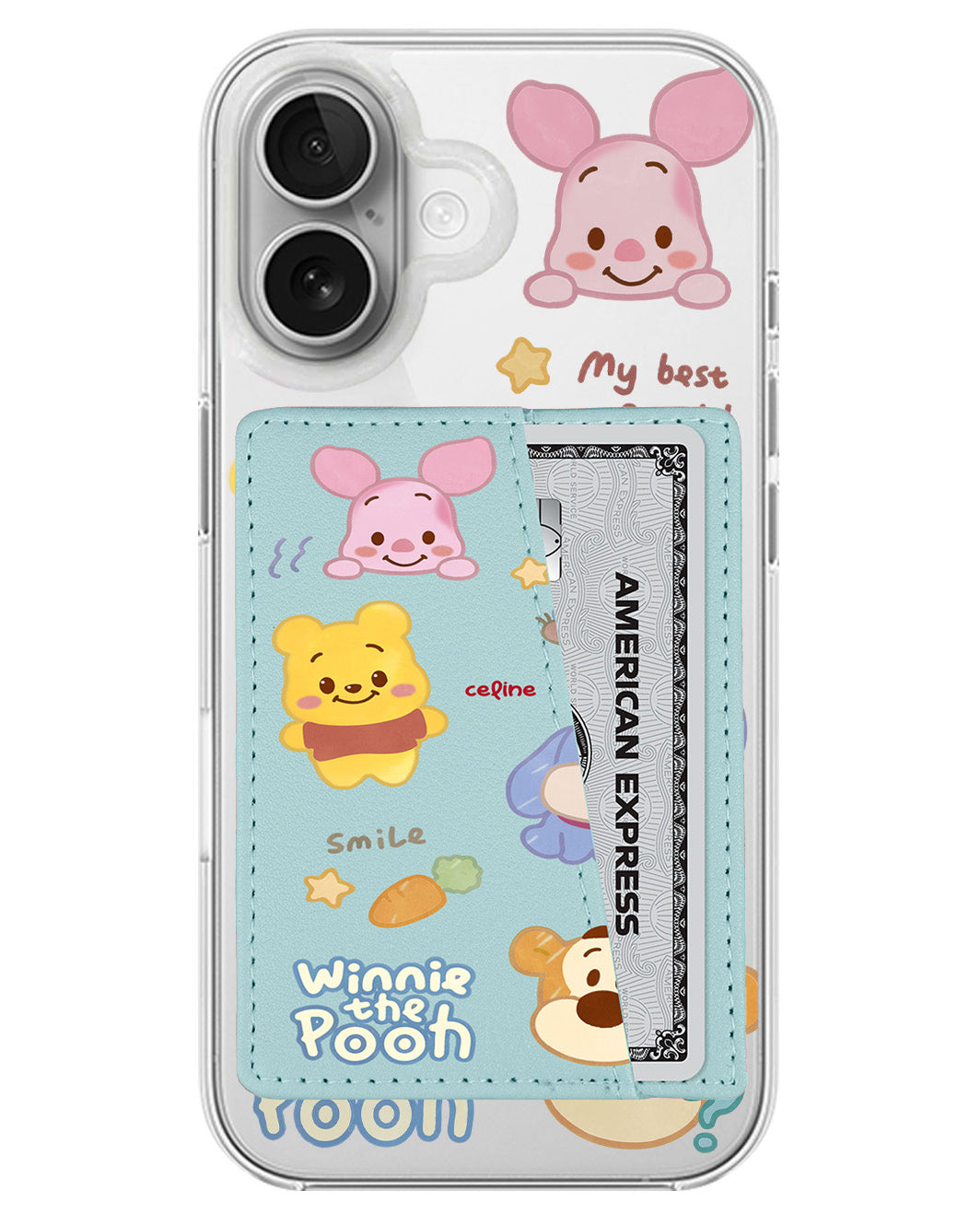 iPhone Leather Wallet Case - Pooh And Friend