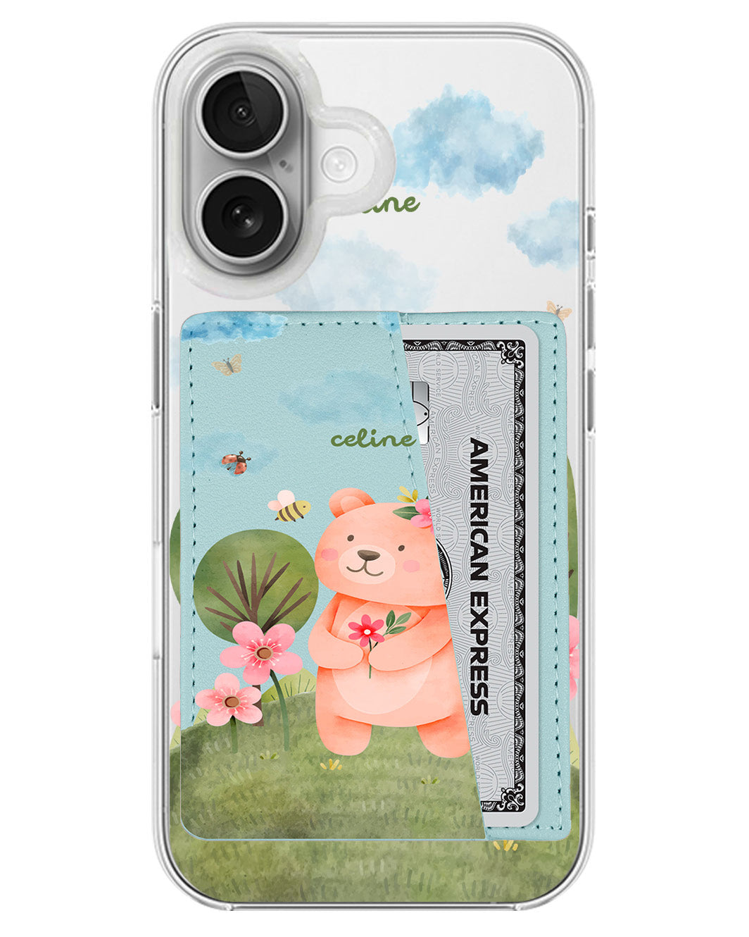 iPhone Leather Wallet Case - Bear In Spring