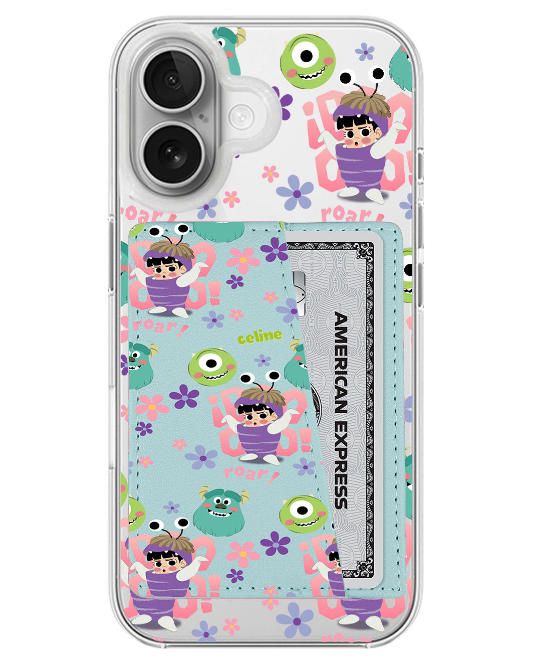 iPhone Leather Wallet Case - Boo Pattern