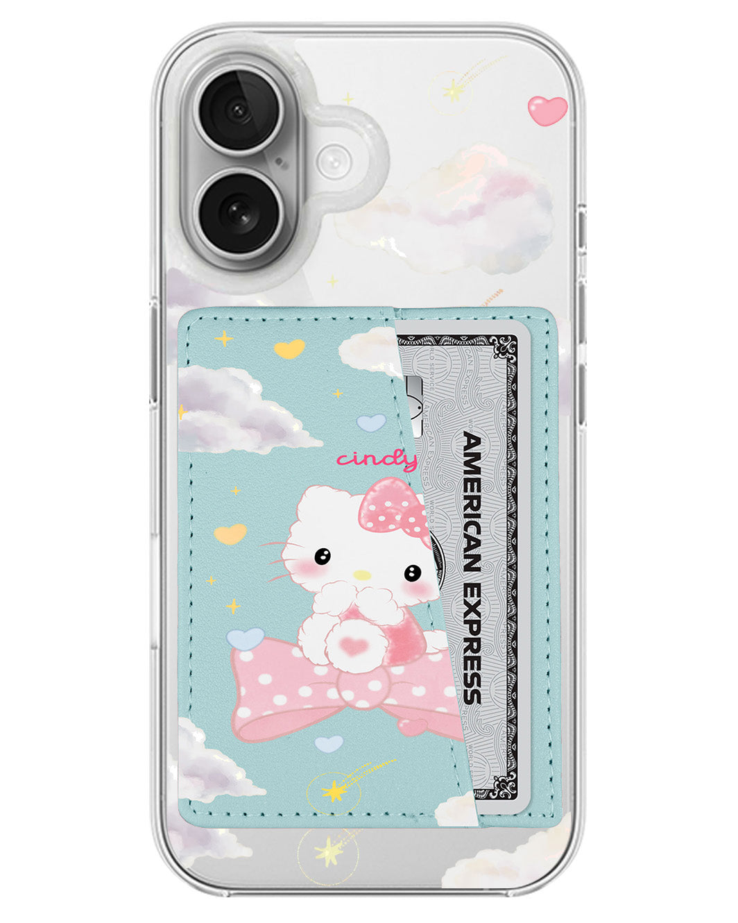 iPhone Leather Wallet Case - Cute Kitty