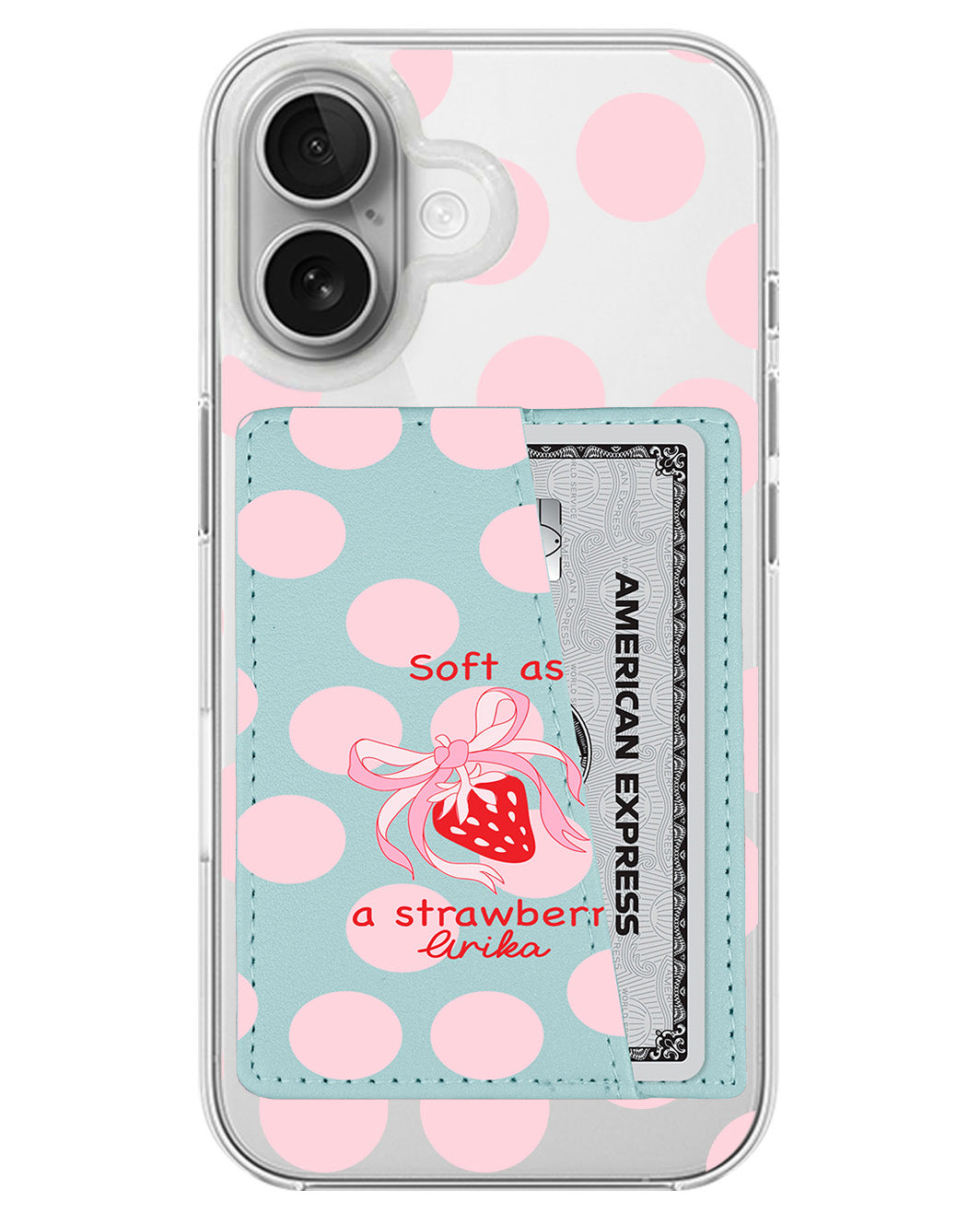 iPhone Leather Wallet Case - Strawberry Softie