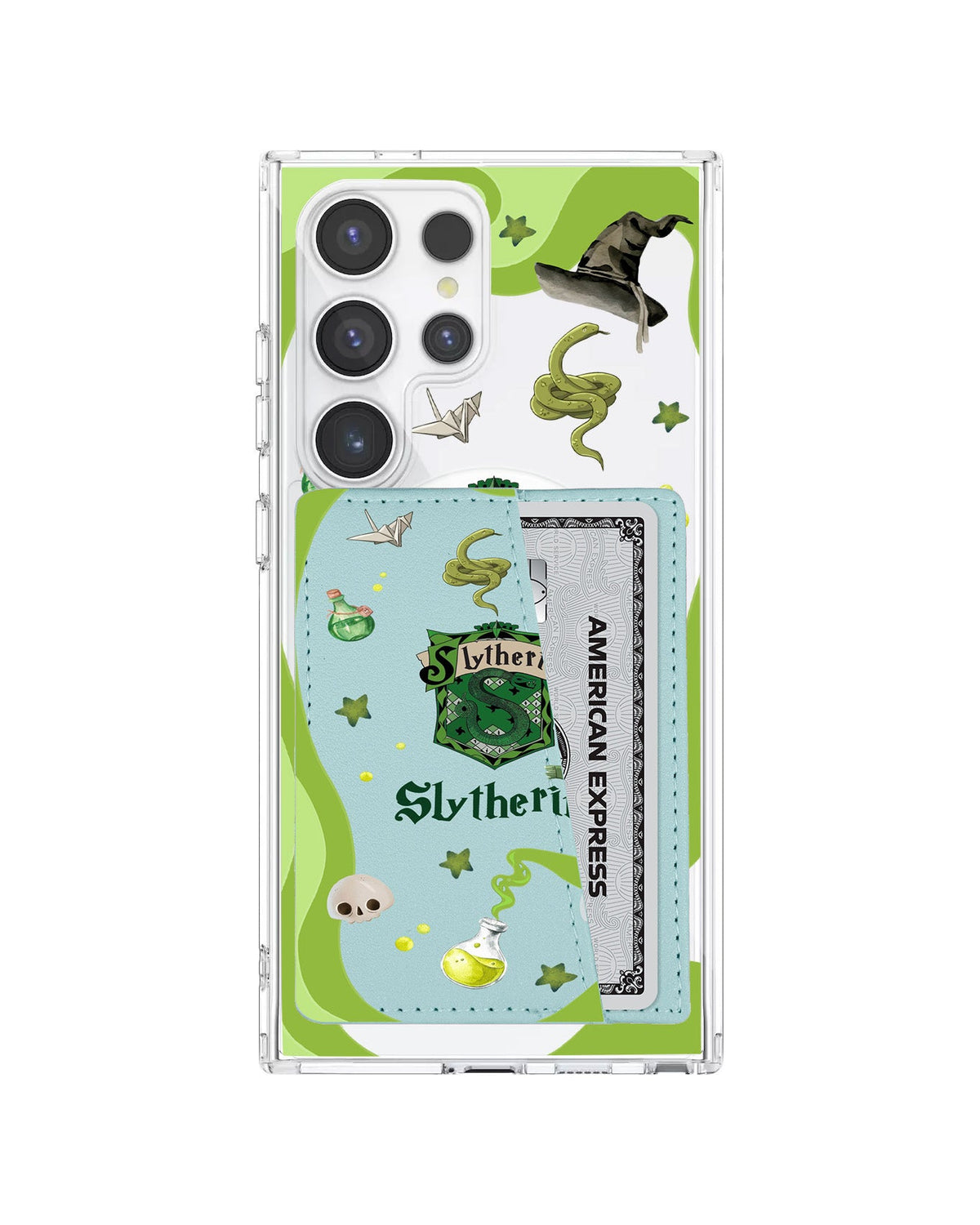 Android Leather Wallet Case - Slytherin