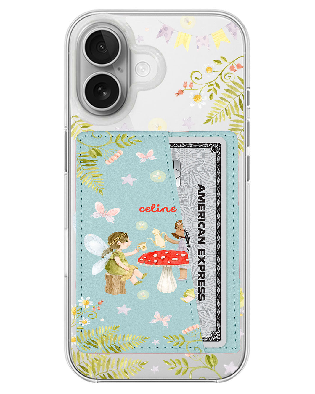 iPhone Leather Wallet Case - Tea Party