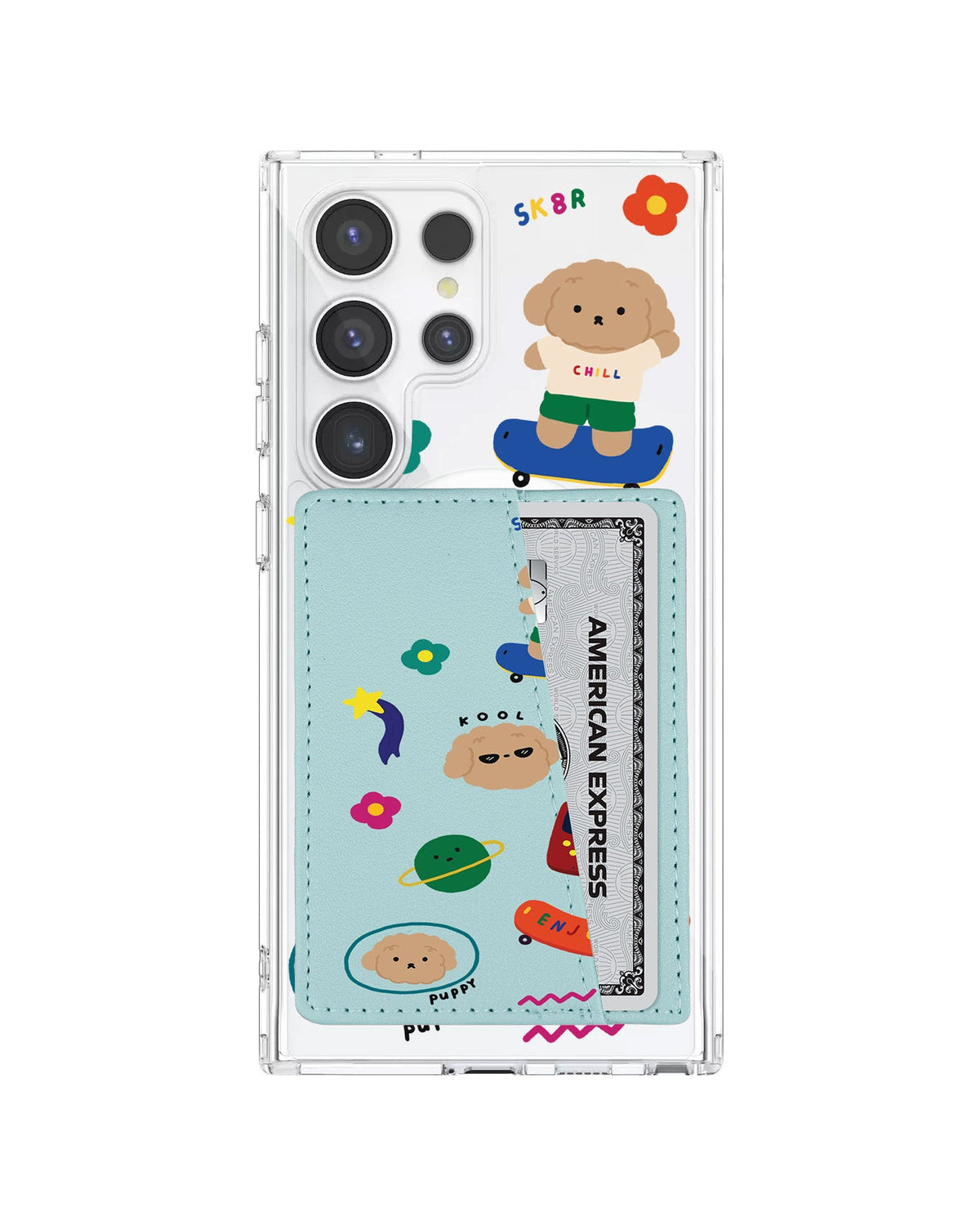 Android Leather Wallet Case - Puppy Life