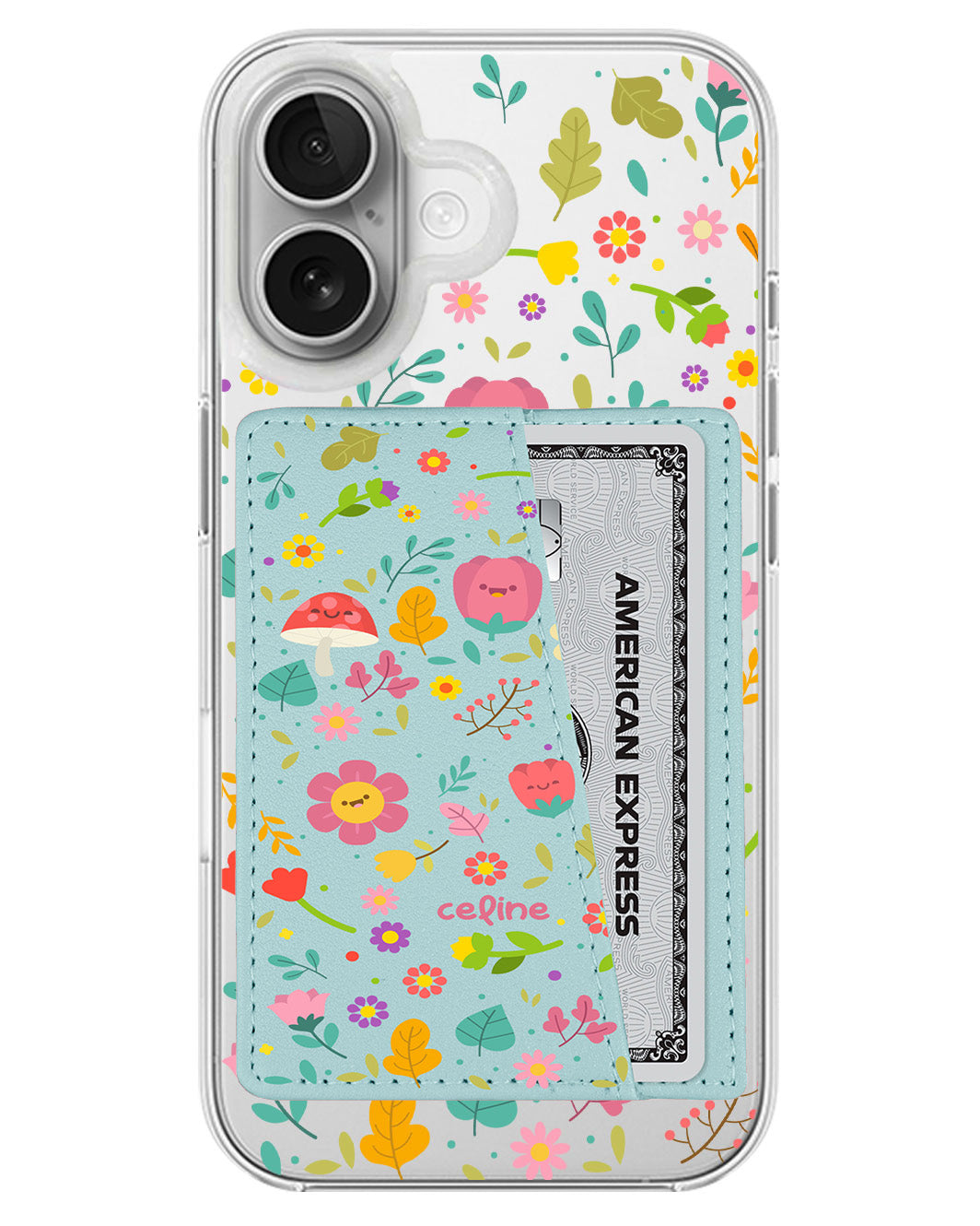 iPhone Leather Wallet Case - Fun Floral