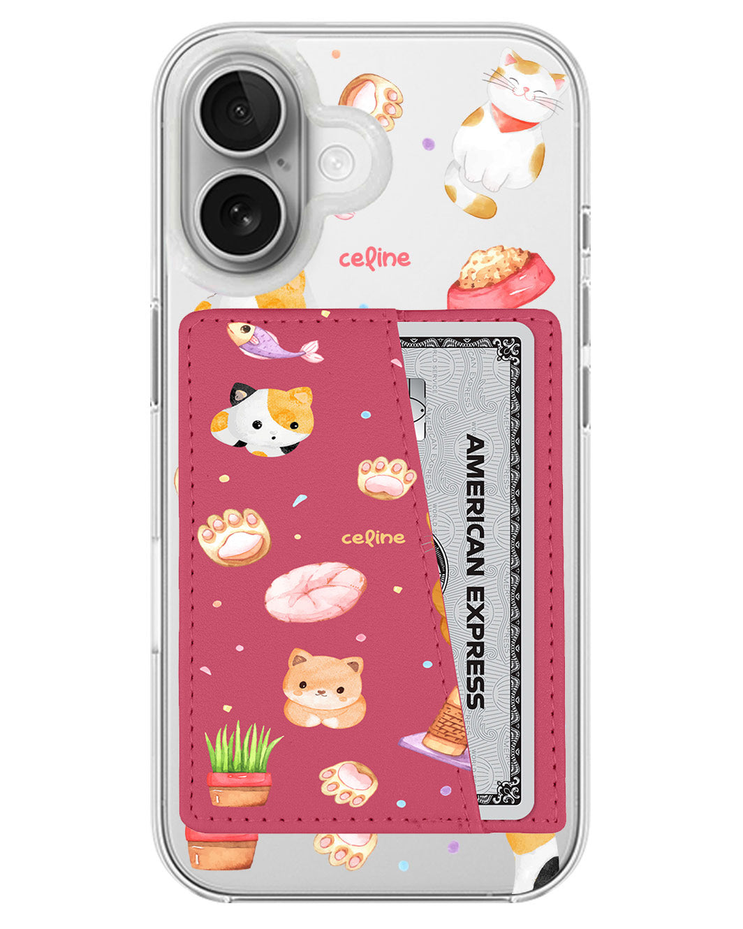 iPhone Leather Wallet Case - Play With Kitty