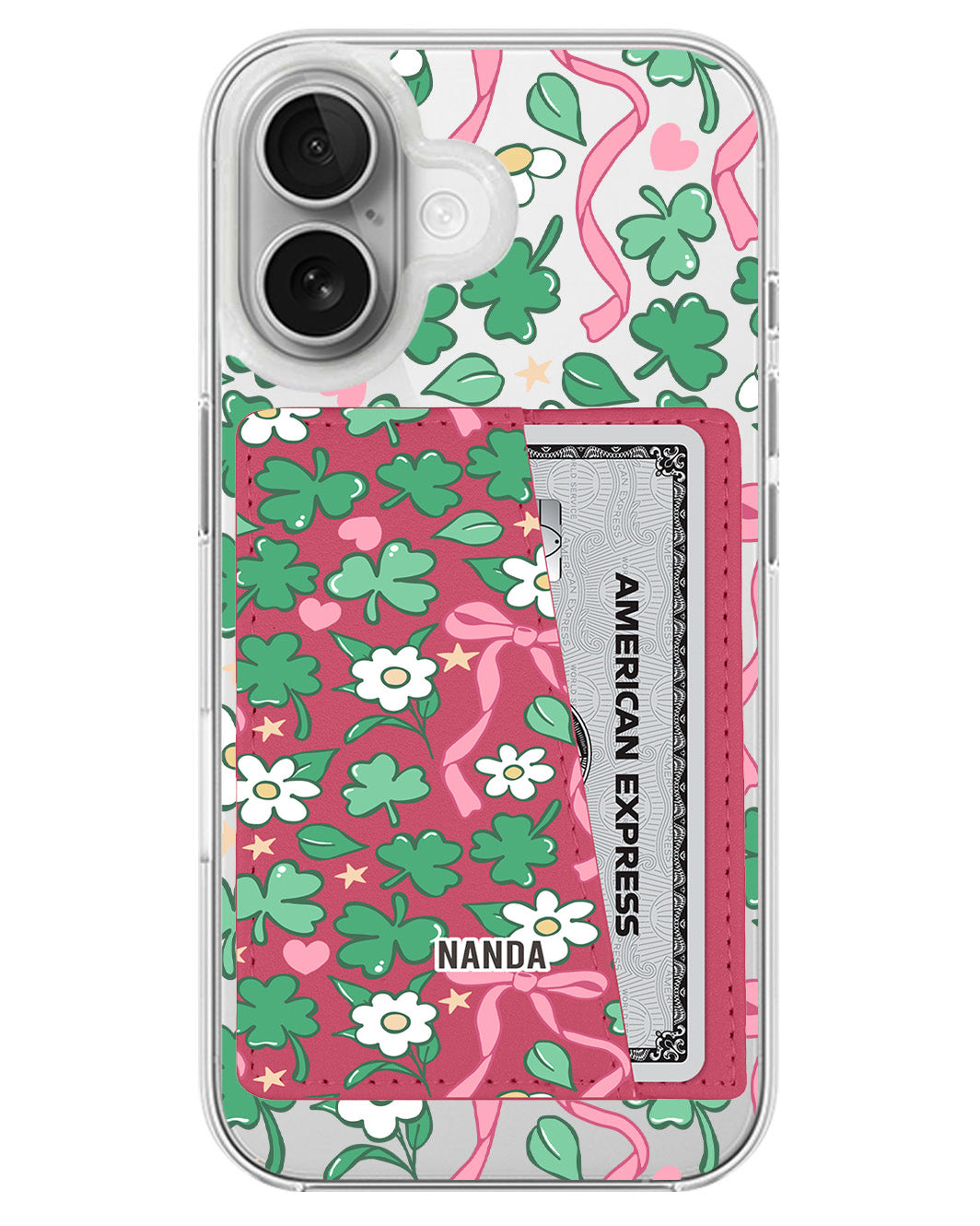 iPhone Leather Wallet Case - Lucky Clover