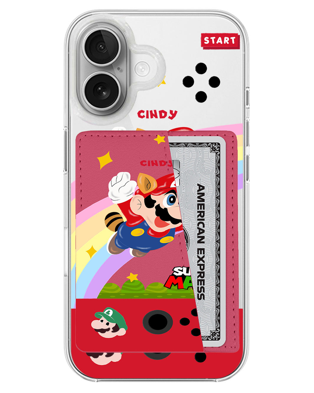 iPhone Leather Wallet Case - Super Swing Mario