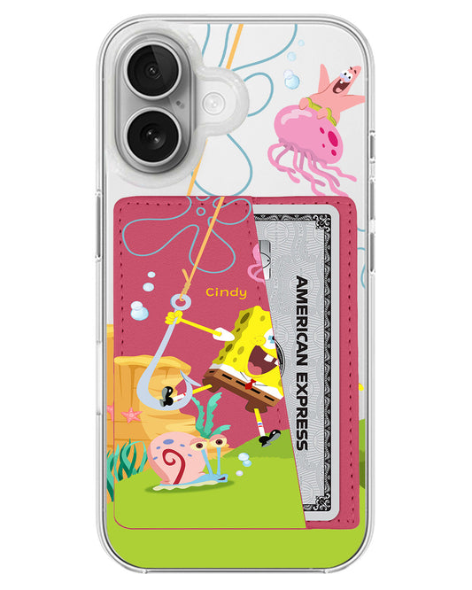 iPhone Leather Wallet Case - Spongebob 2