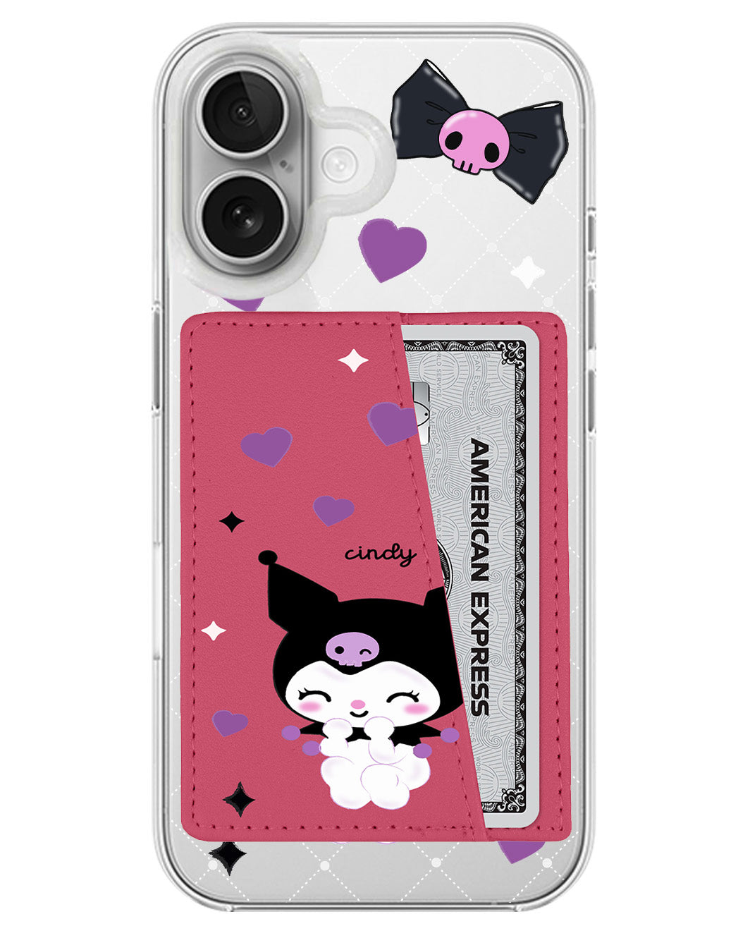 iPhone Leather Wallet Case - Naughty Kuromi
