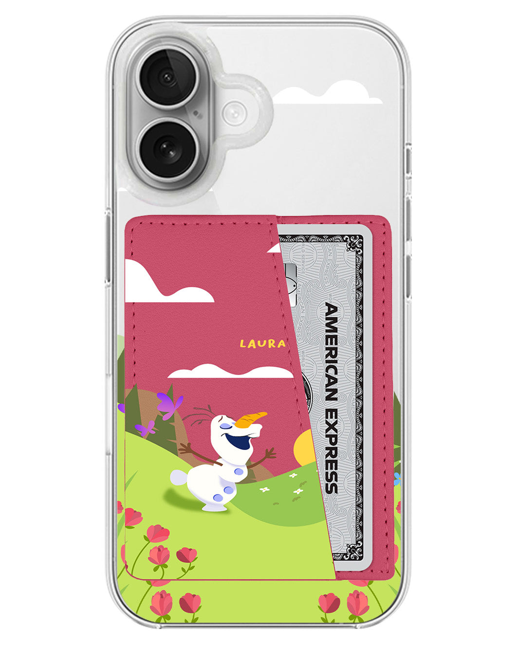 iPhone Leather Wallet Case - Olaf Love Spring