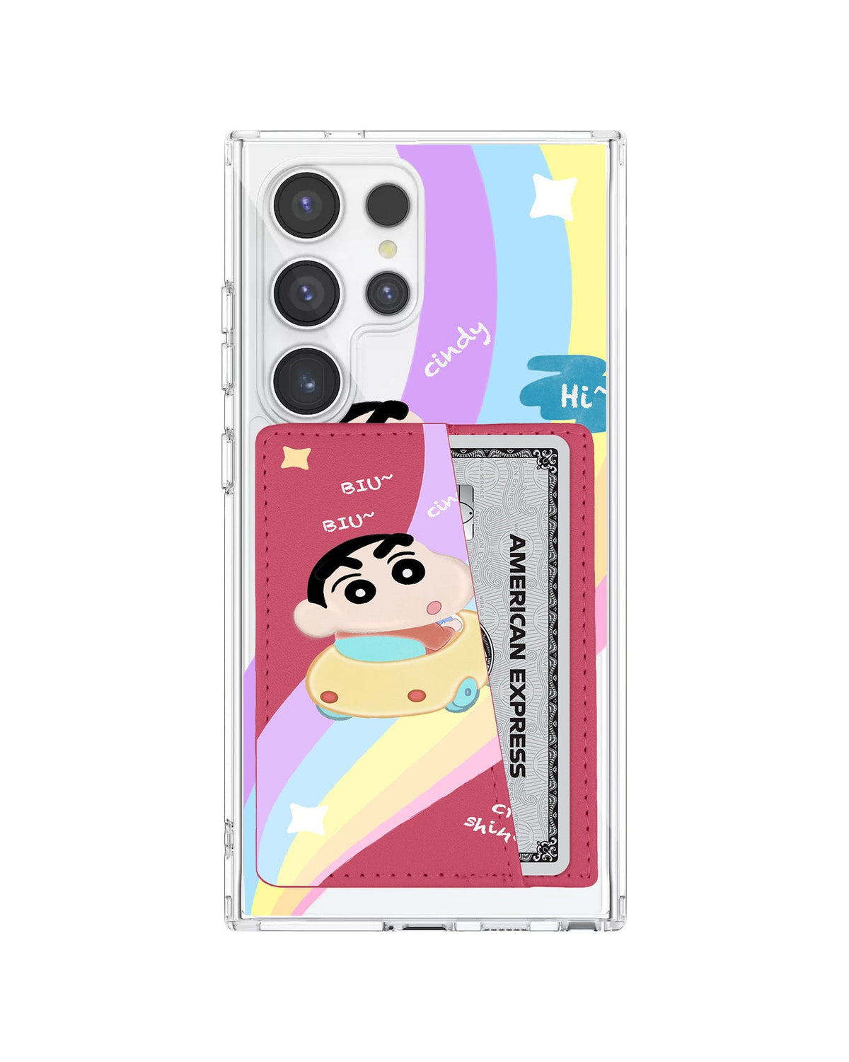 Android Leather Wallet Case - Biu Biu Shinchan