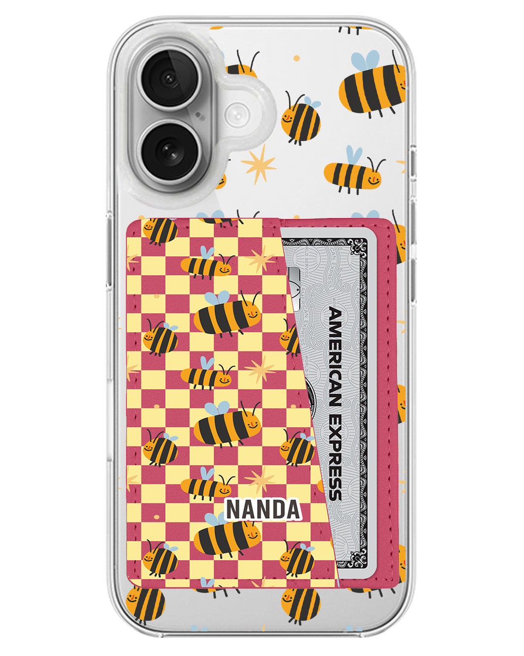 iPhone Leather Wallet Case - Bee Happy
