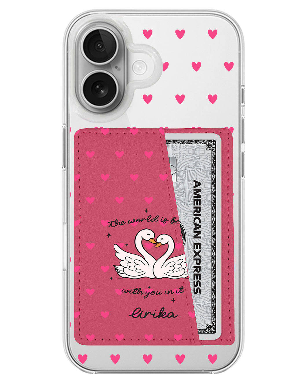 iPhone Leather Wallet Case - Swan Soulmate
