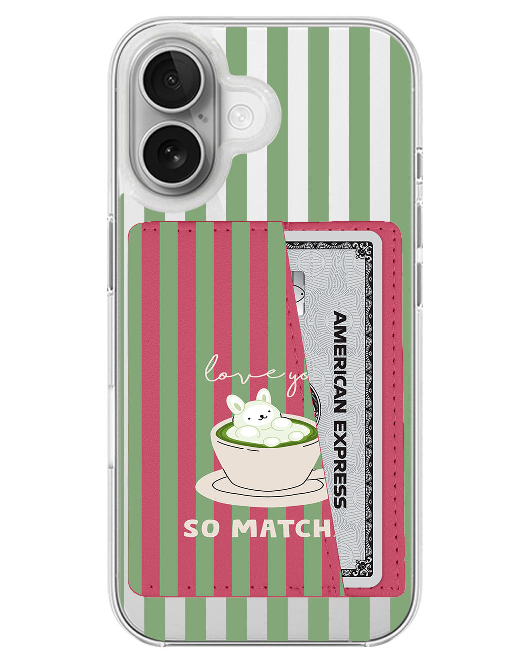 iPhone Leather Wallet Case - Matcha Love
