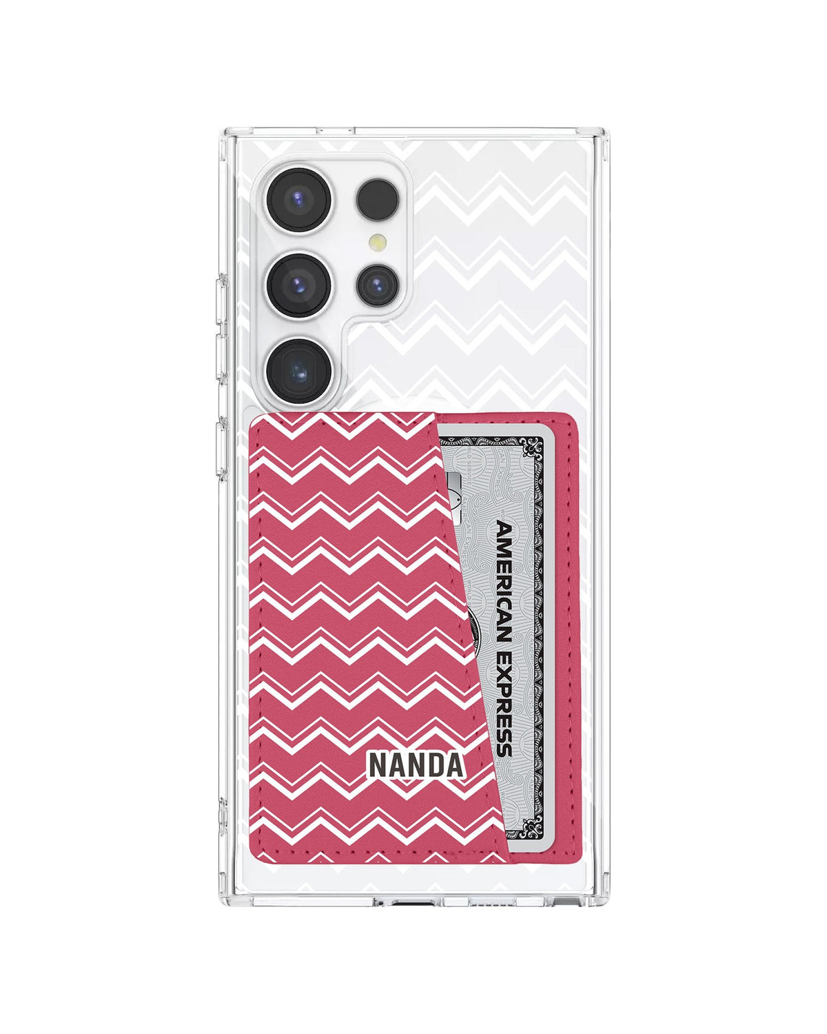 Android Leather Wallet Case - Lavender Zigzag