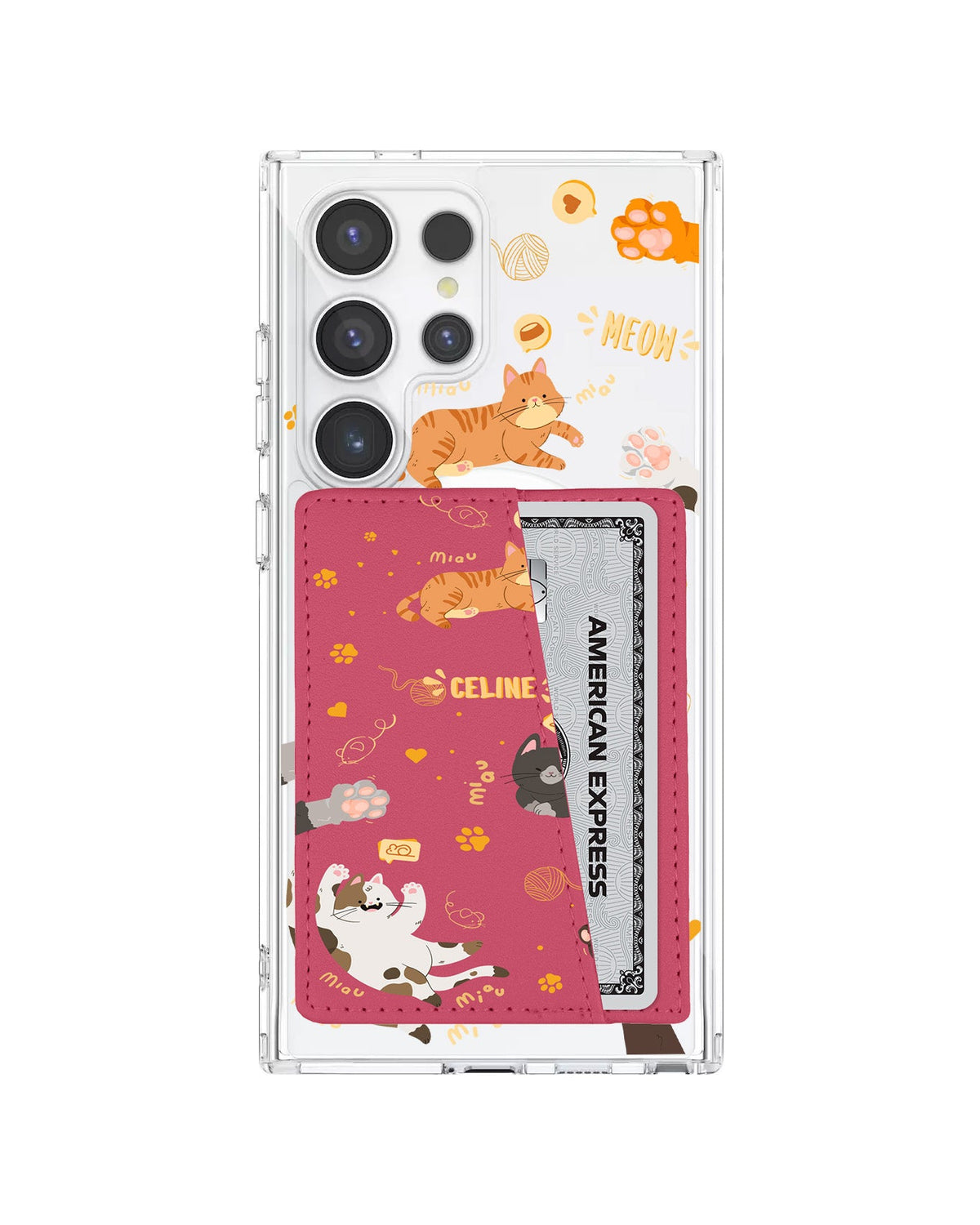 Android Leather Wallet Case - Miau Kitty