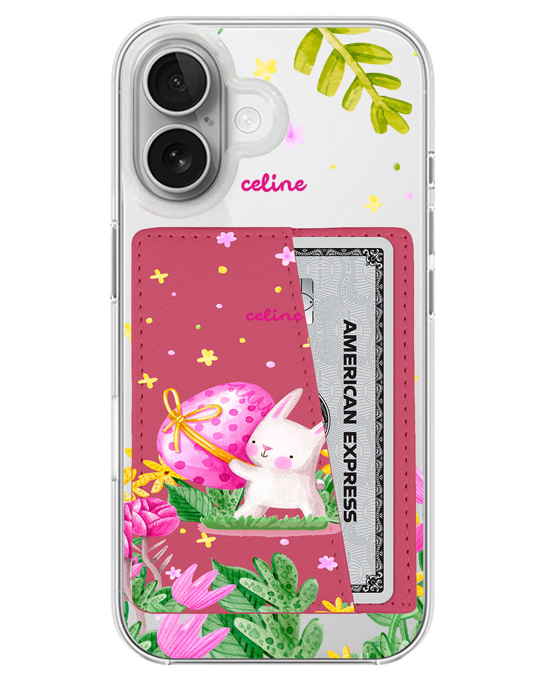 iPhone Leather Wallet Case - Easter Bunny