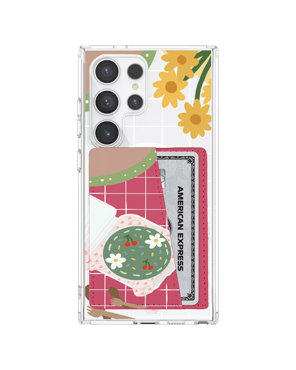 Android Leather Wallet Case - Cherry Bento